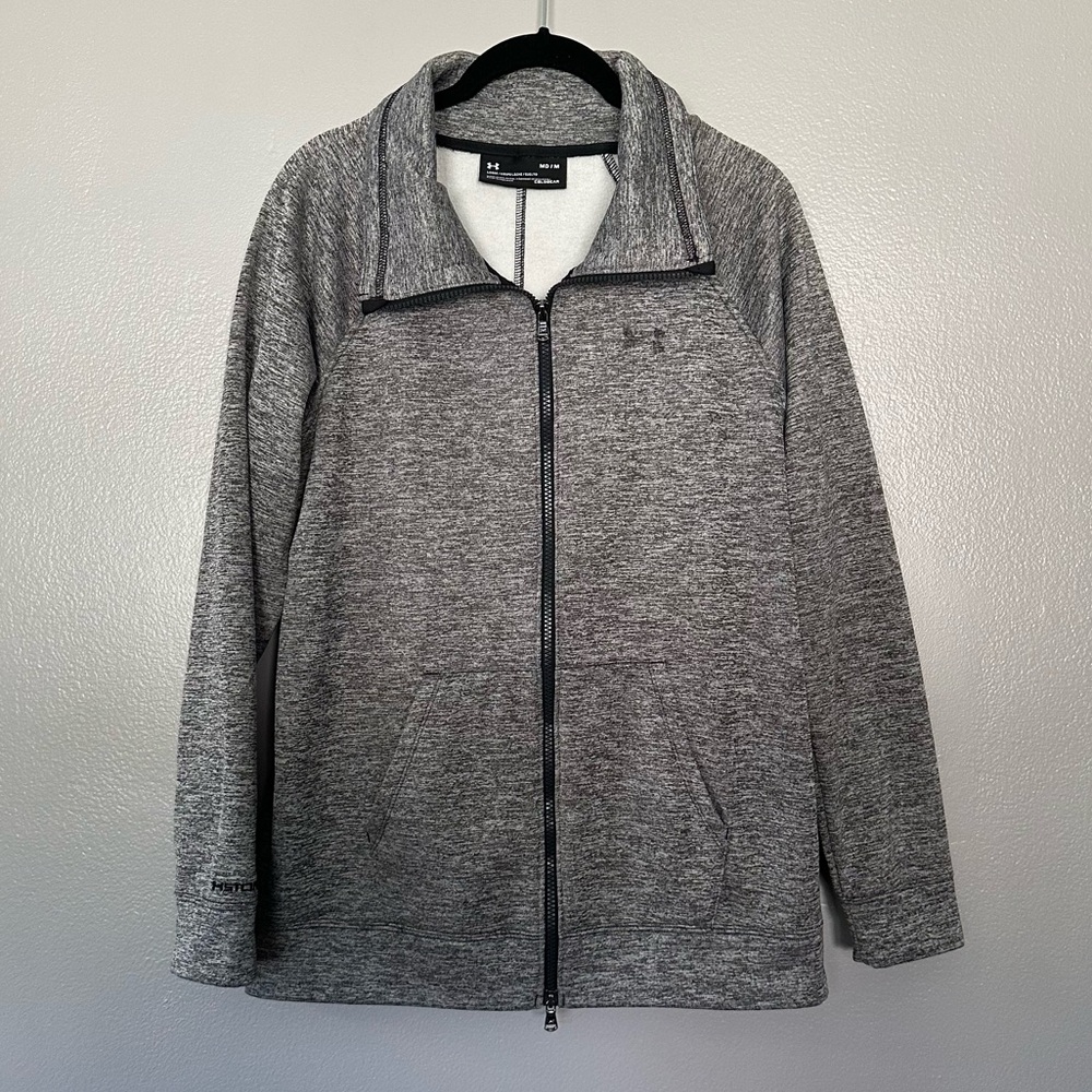 Under Armour Heathered Gray 2-Way Zip-Up Jacket size Medium